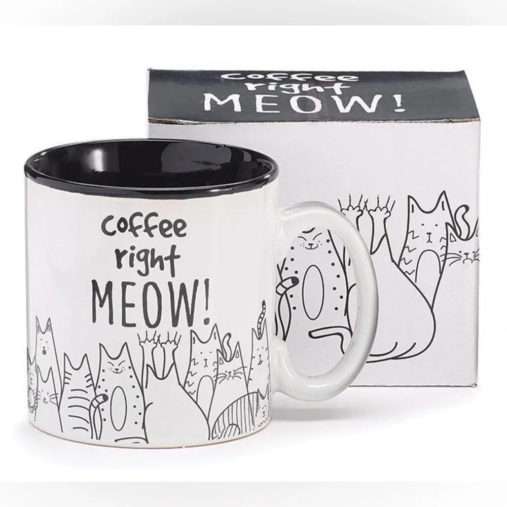 Coffee Right Meow Ceramic Mug - Picture 1 of 1